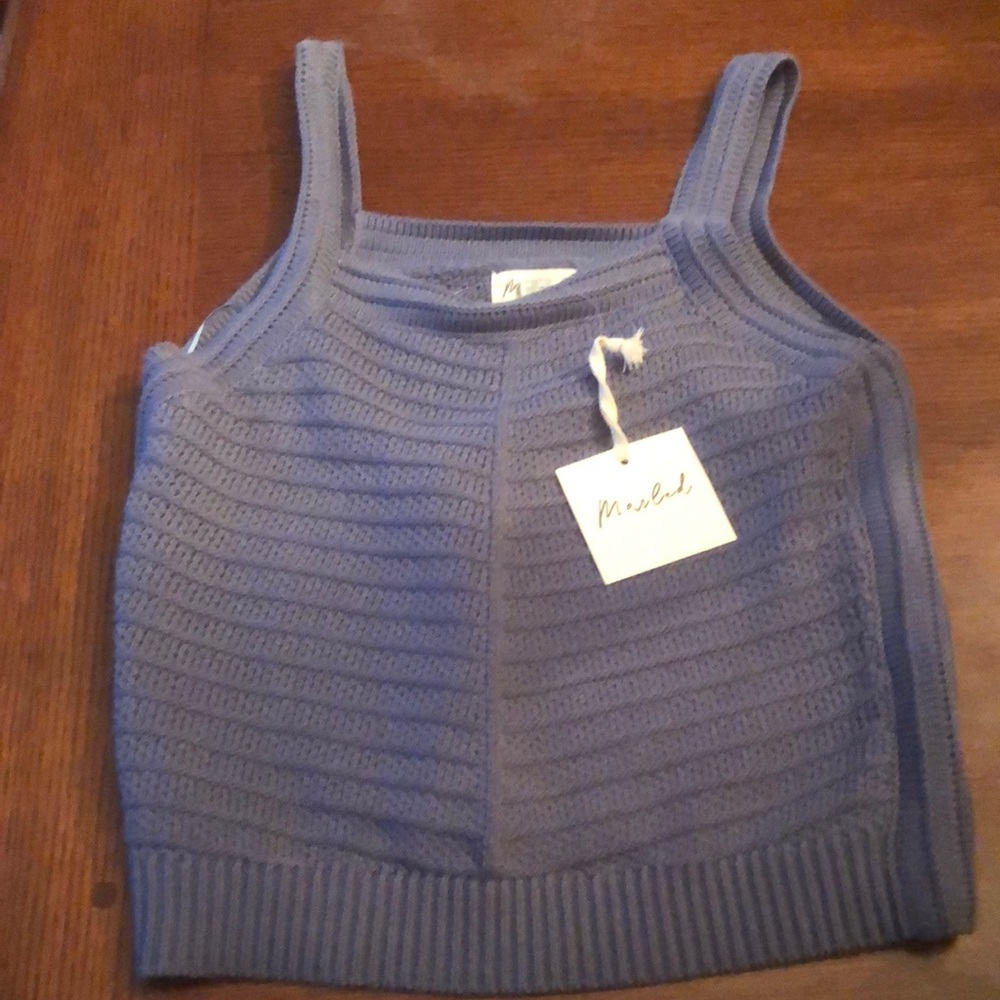 Blue Knit Tank Top